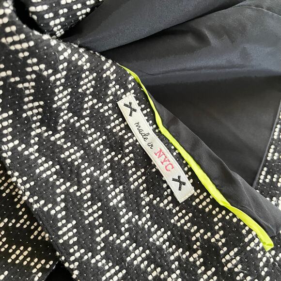 Yoana Baraschi Black White Geometric Pattern One Button Blazer Jacket Size 10 - Picture 9 of 9